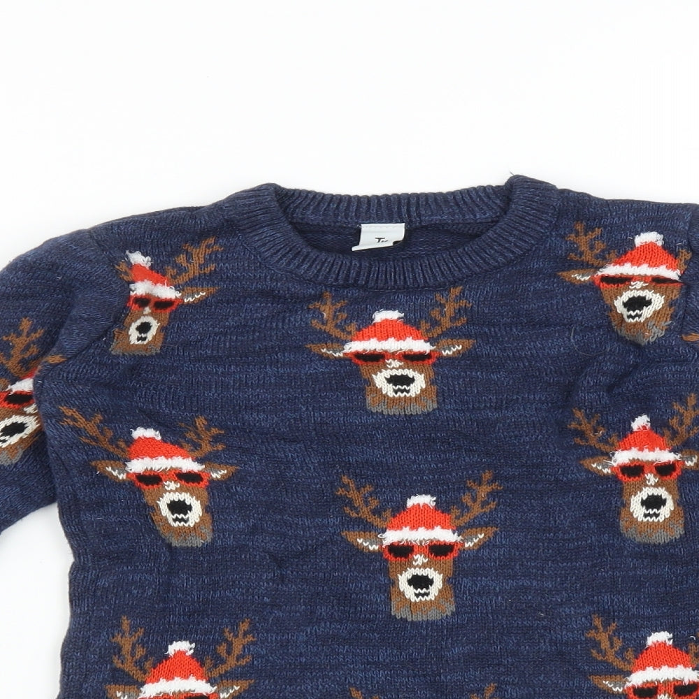 TU Boys Blue    Jumper Size 6 Years  - Reindeer