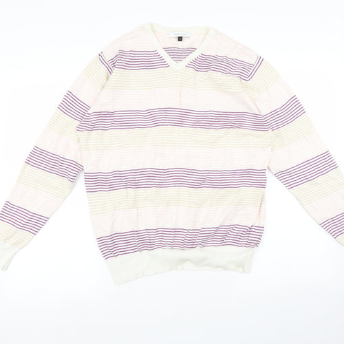 Marcus Law Womens Multicoloured Striped  Pullover Jumper Size M