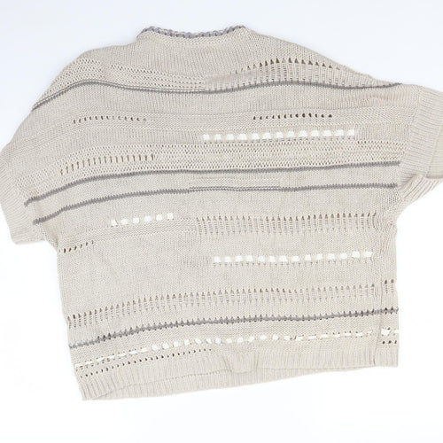 Marks and Spencer Womens Beige Striped  Pullover Jumper Size 18