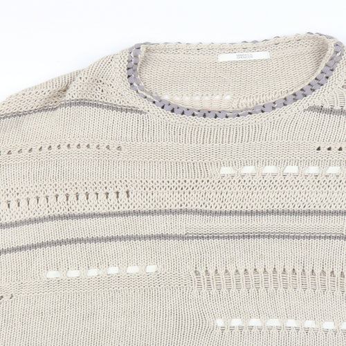 Marks and Spencer Womens Beige Striped  Pullover Jumper Size 18