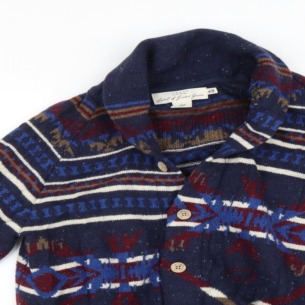 H&M Mens Multicoloured Fair Isle  Pullover Jumper Size M