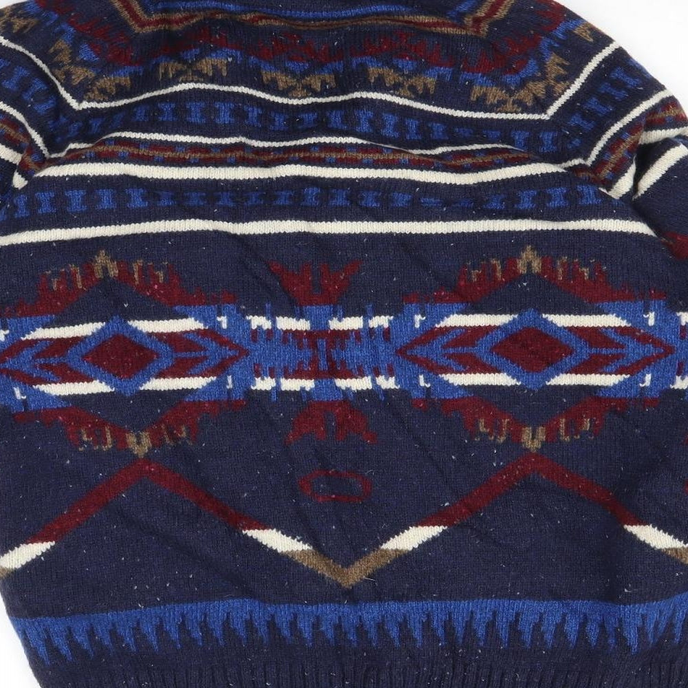 H&M Mens Multicoloured Fair Isle  Pullover Jumper Size M