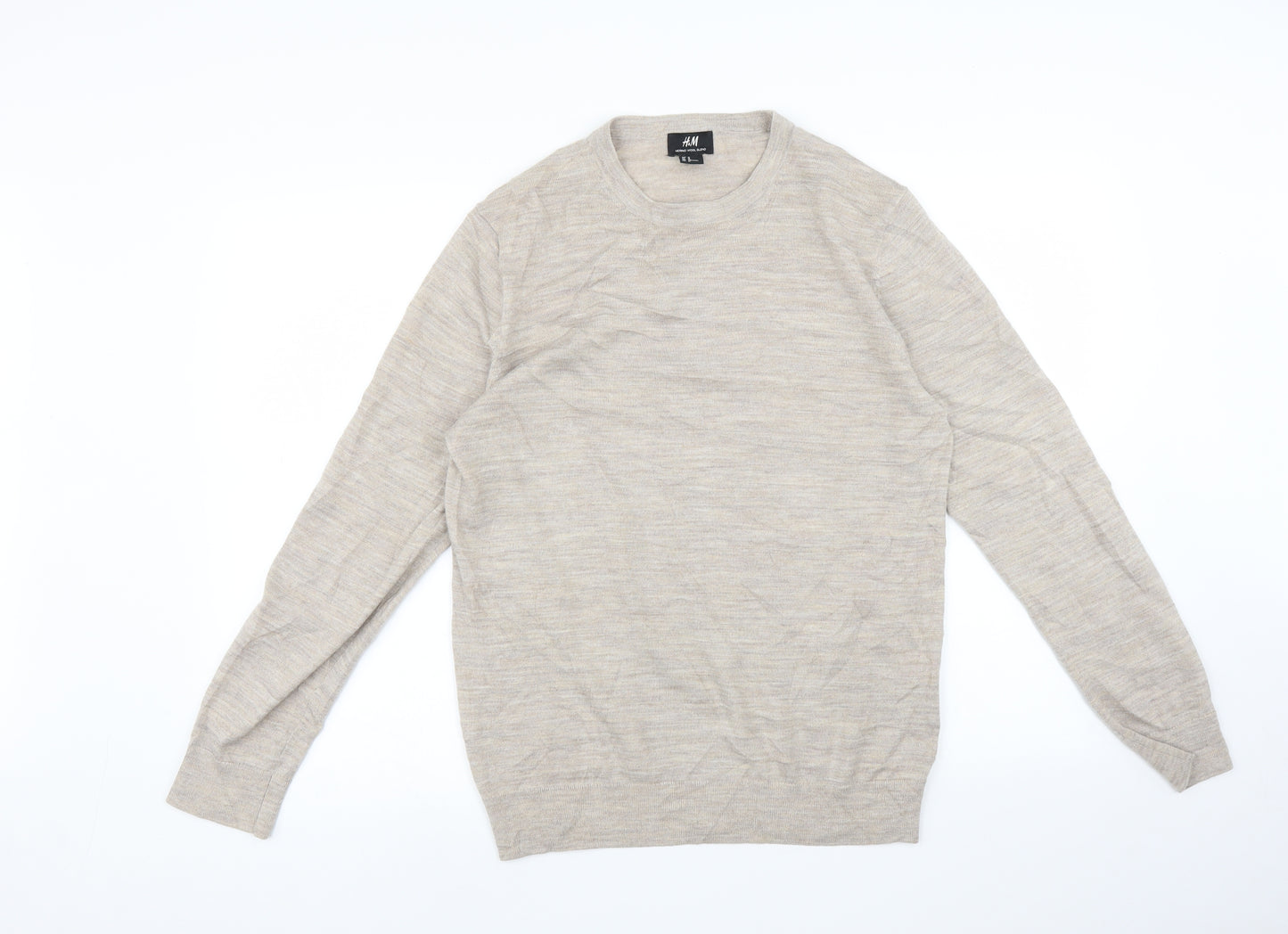 H&M Mens Beige   Pullover Jumper Size M