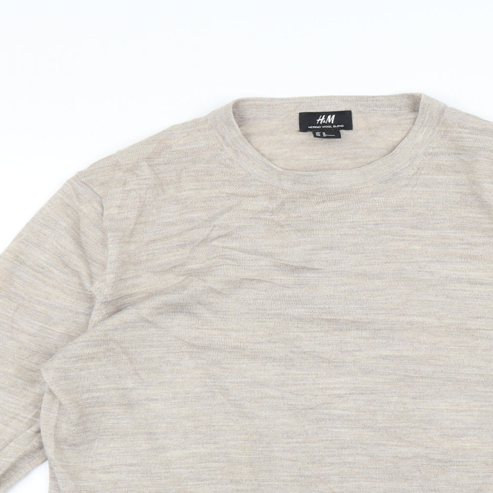H&M Mens Beige   Pullover Jumper Size M