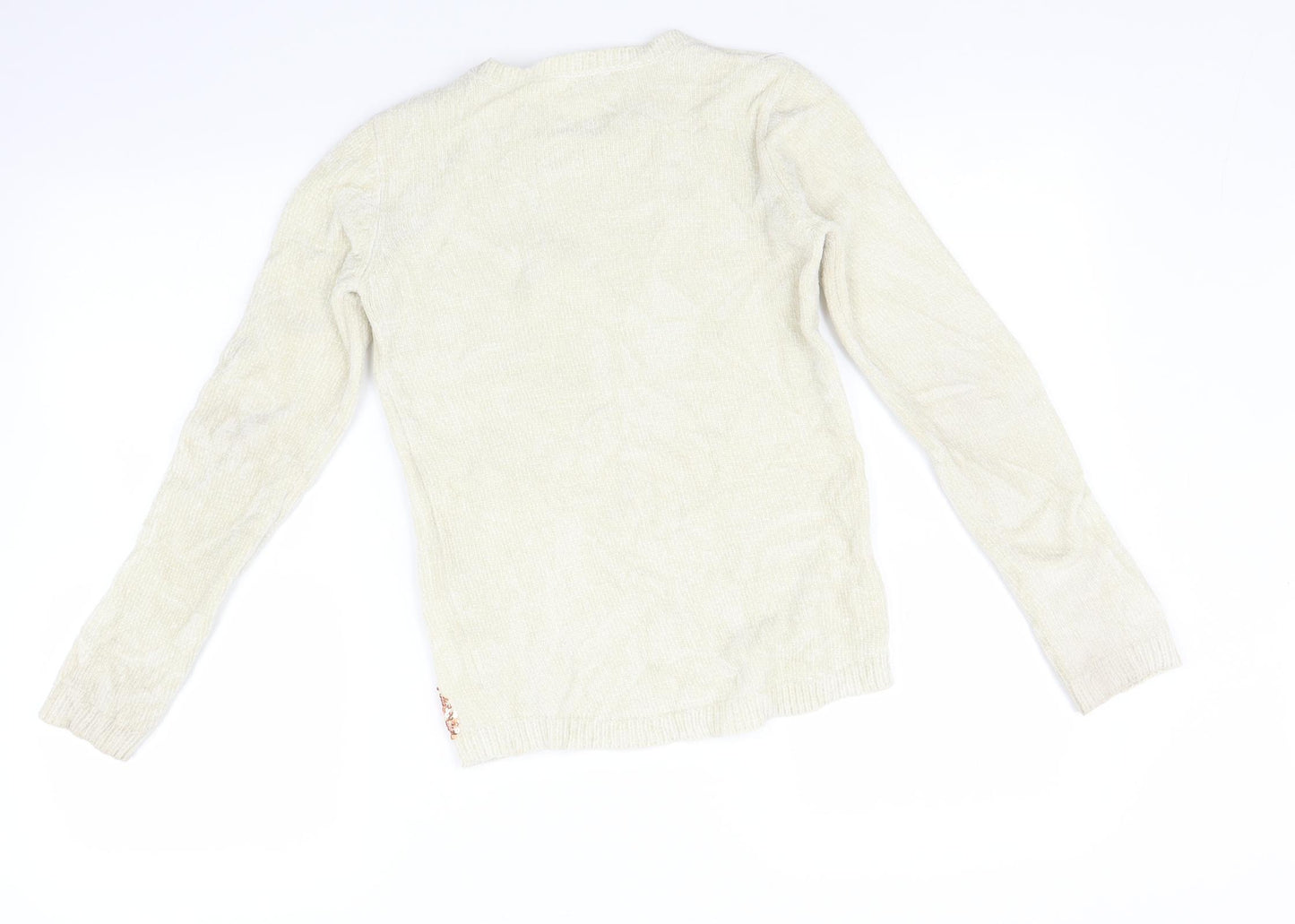 M&Co Girls White   Pullover Jumper Size 11-12 Years  - Reindeer