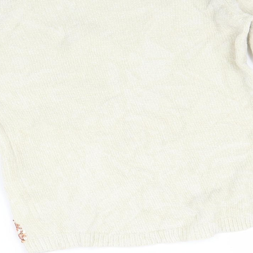 M&Co Girls White   Pullover Jumper Size 11-12 Years  - Reindeer