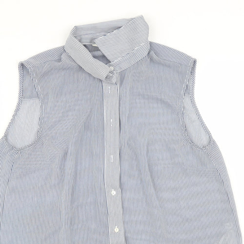 H&M Womens Multicoloured Striped   Button-Up Size 8