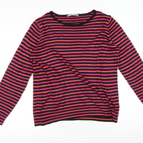 Marks and Spencer Womens Multicoloured Striped  Pullover Jumper Size 14