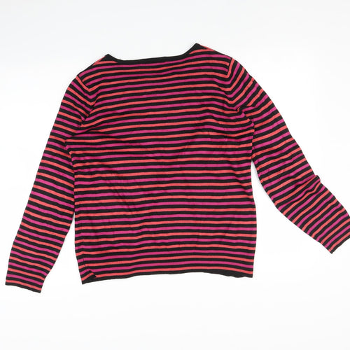 Marks and Spencer Womens Multicoloured Striped  Pullover Jumper Size 14