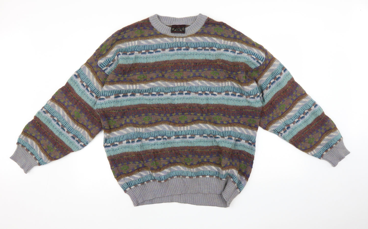 Tom Hanbury Mens Multicoloured Argyle/Diamond  Pullover Jumper Size L