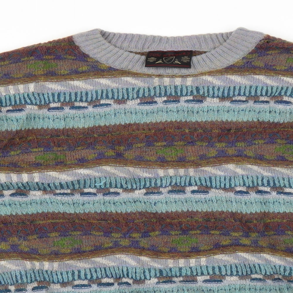 Tom Hanbury Mens Multicoloured Argyle/Diamond  Pullover Jumper Size L