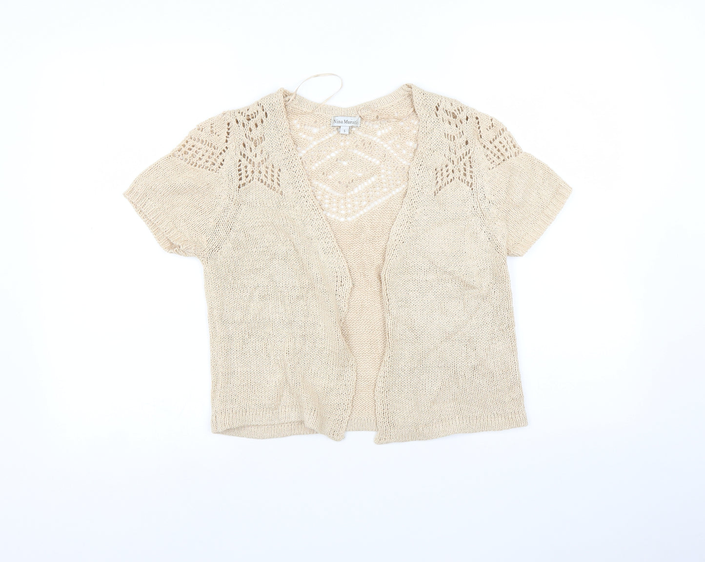 Nina Murati Womens Beige   Cardigan Jumper Size S