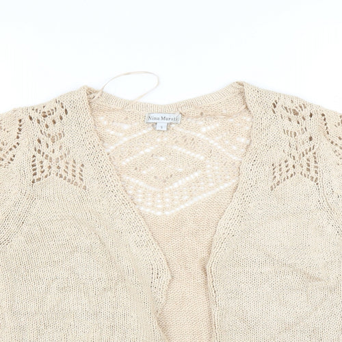 Nina Murati Womens Beige   Cardigan Jumper Size S