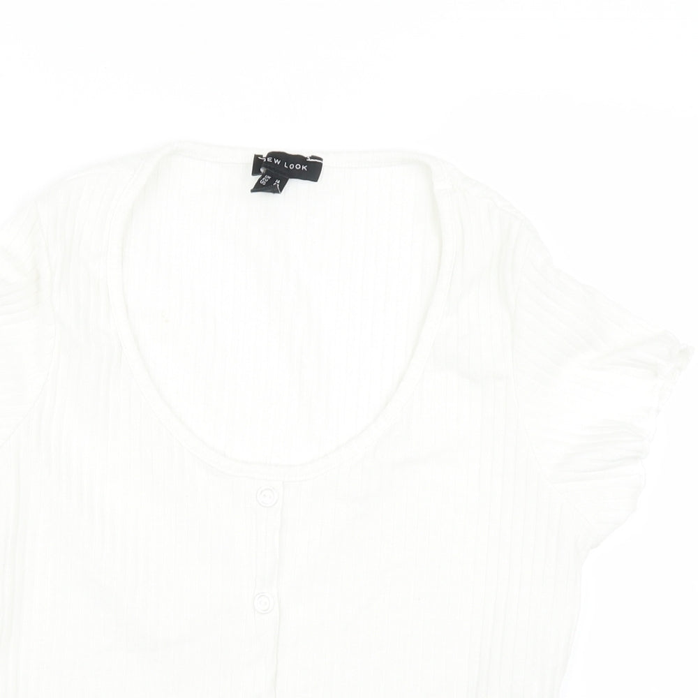 New Look Womens White   Basic T-Shirt Size 14