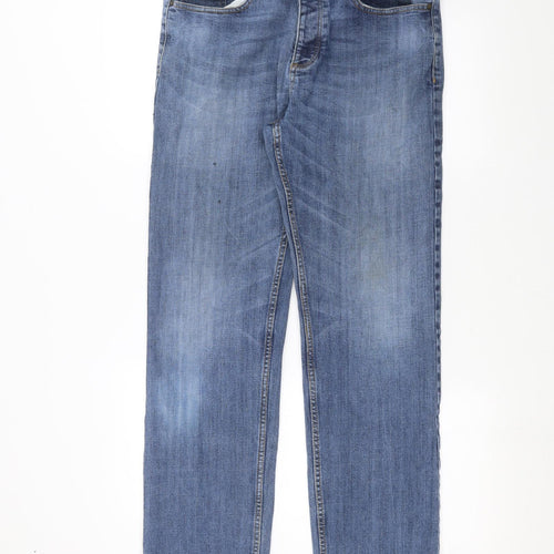Peacocks Womens Blue  Denim Straight Jeans Size 32 in L30 in