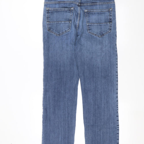 Peacocks Womens Blue  Denim Straight Jeans Size 32 in L30 in