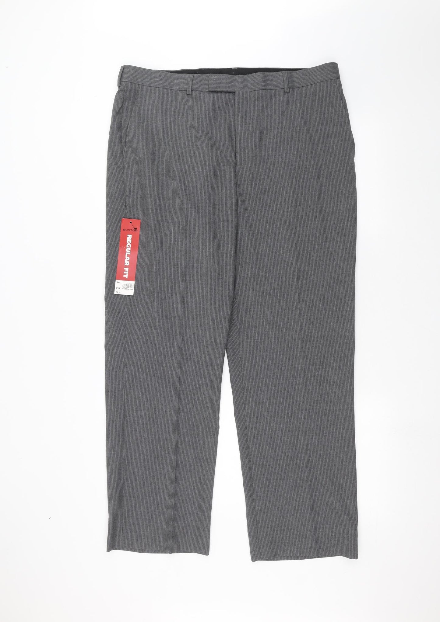 Burton Mens Grey   Trousers  Size 38 in L29 in