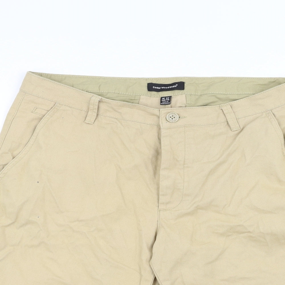 Cedar Wood State Mens Brown   Chino Shorts Size 32 in