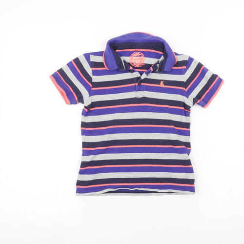 Blue Zoo Girls Grey Striped  Basic Polo Size 7-8 Years