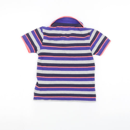 Blue Zoo Girls Grey Striped  Basic Polo Size 7-8 Years