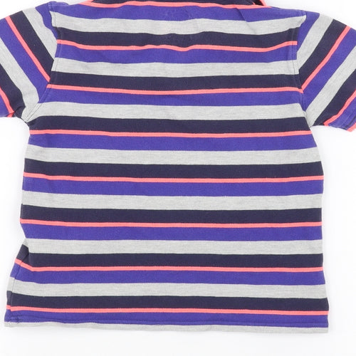 Blue Zoo Girls Grey Striped  Basic Polo Size 7-8 Years
