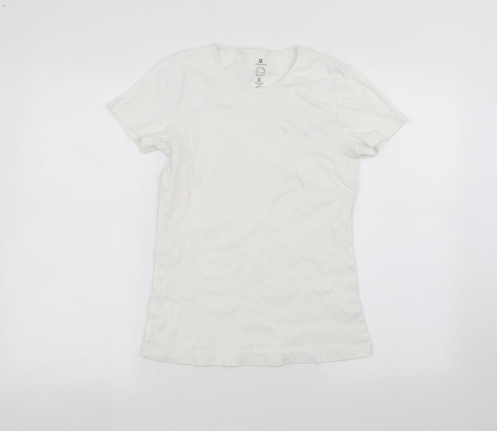 DOMYOS Girls White Basic T-Shirt Size M