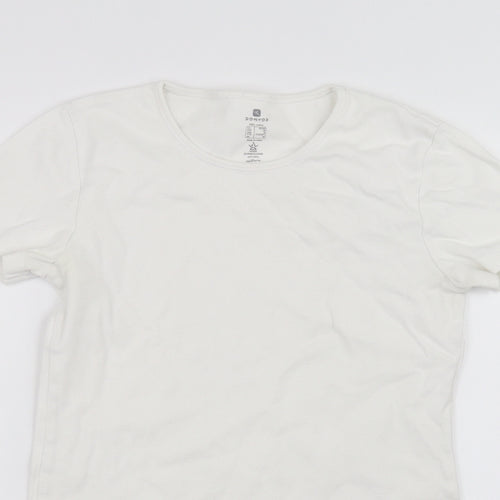 DOMYOS Girls White   Basic T-Shirt Size M