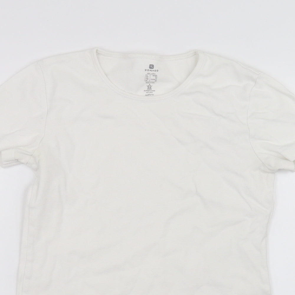 DOMYOS Girls White   Basic T-Shirt Size M