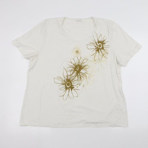ELVI Womens White   Basic T-Shirt Size S
