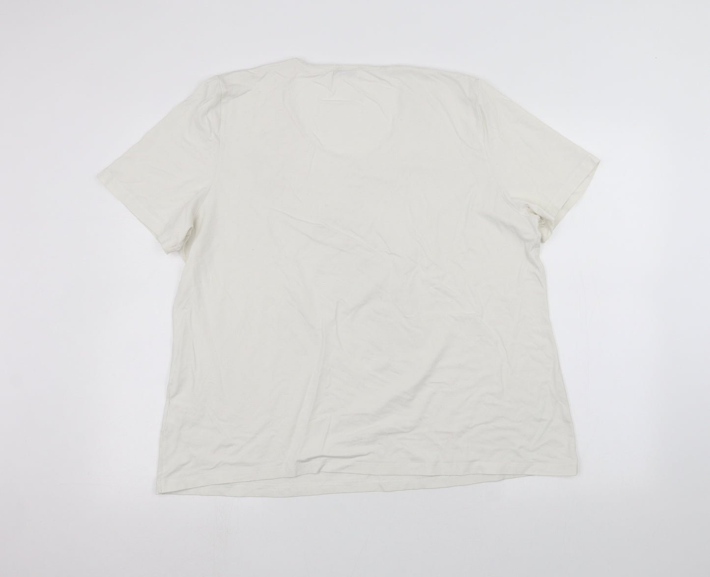 ELVI Womens White   Basic T-Shirt Size S