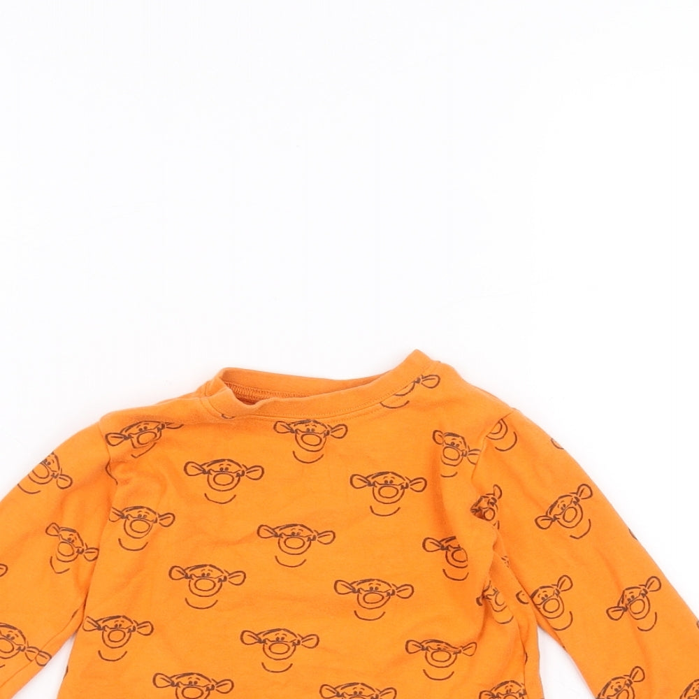 George Baby Orange   Basic T-Shirt Size 9-12 Months  - disney