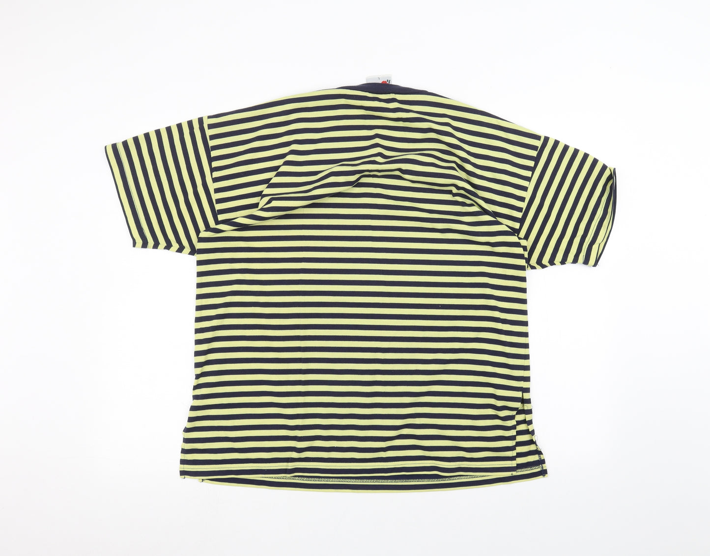 Poppy Mens Yellow Striped   T-Shirt Size L