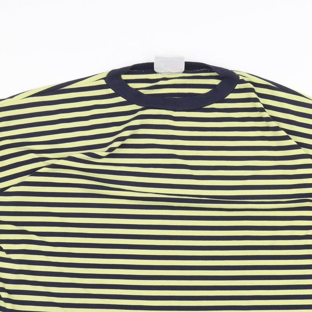 Poppy Mens Yellow Striped   T-Shirt Size L