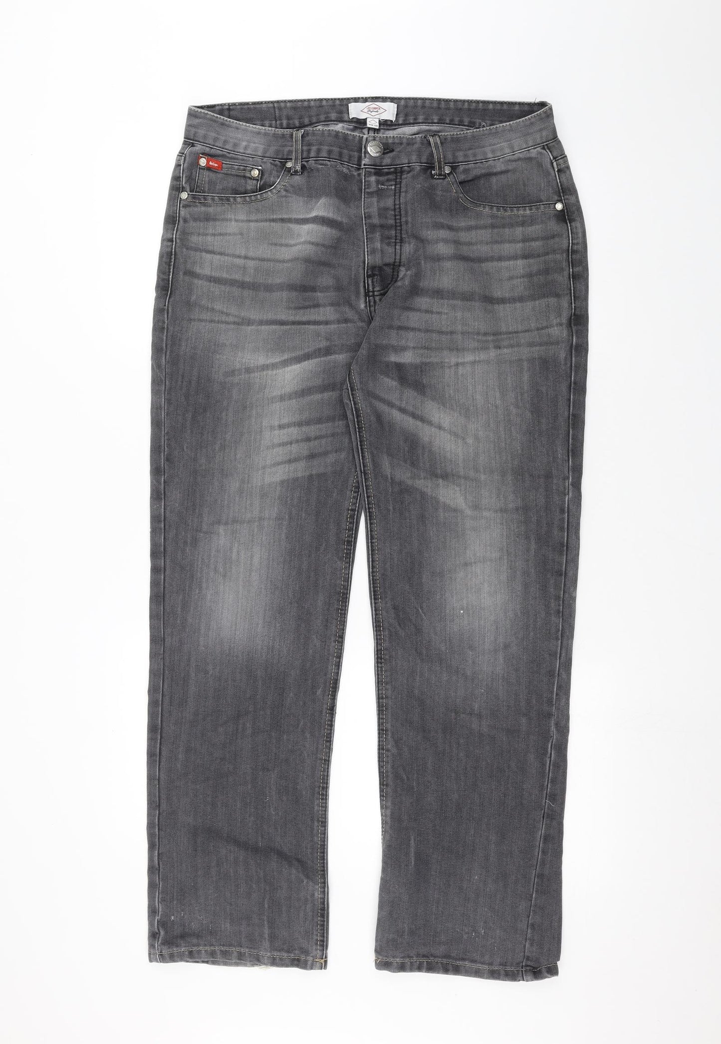 Lee Cooper Mens Grey  Denim Straight Jeans Size 34 in L30 in