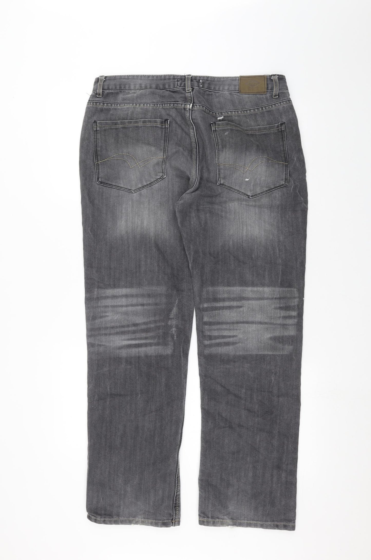 Lee Cooper Mens Grey  Denim Straight Jeans Size 34 in L30 in