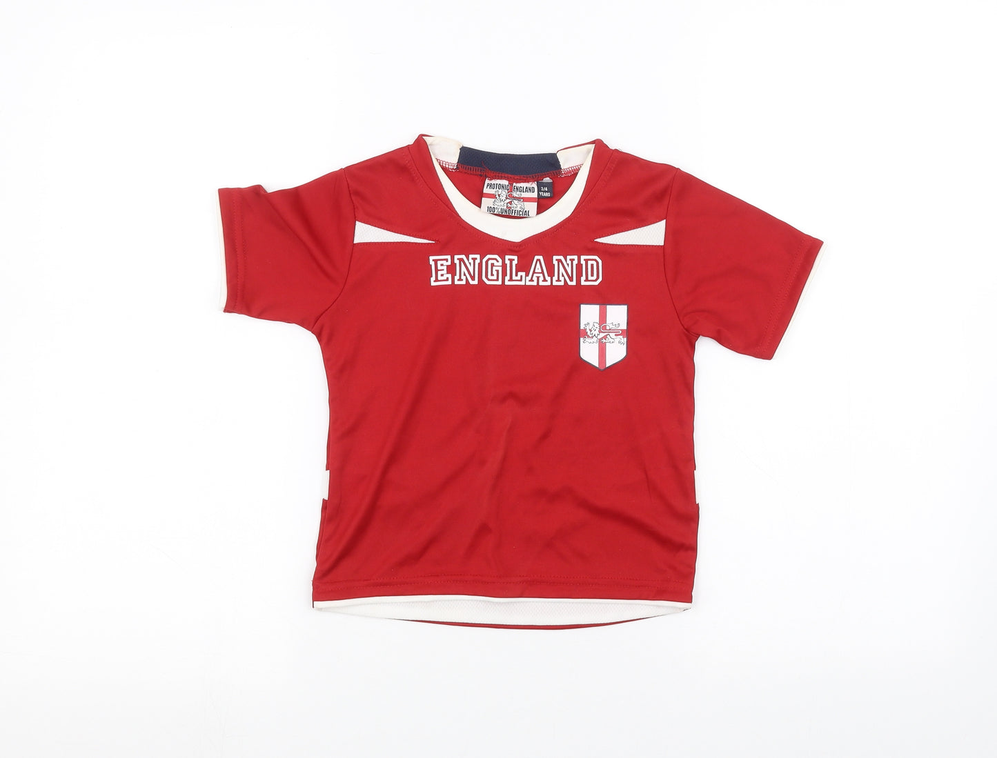 Protonic england Boys Red   Basic T-Shirt Size 3-4 Years  - England