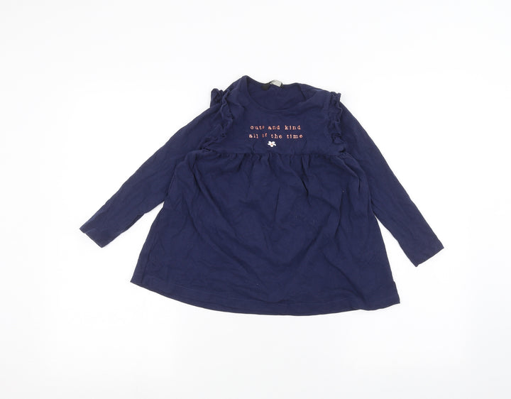 George Girls Blue   Basic T-Shirt Size 6-7 Years