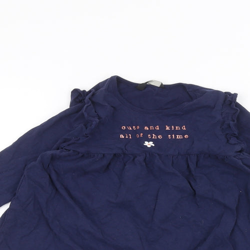 George Girls Blue   Basic T-Shirt Size 6-7 Years