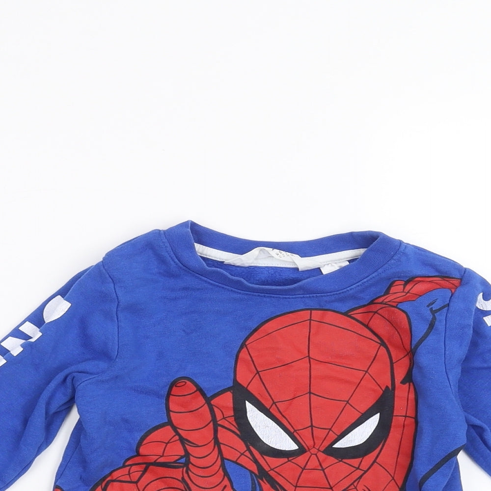 H&M Baby Blue   Pullover Jumper Size 18-24 Months  - Spider man