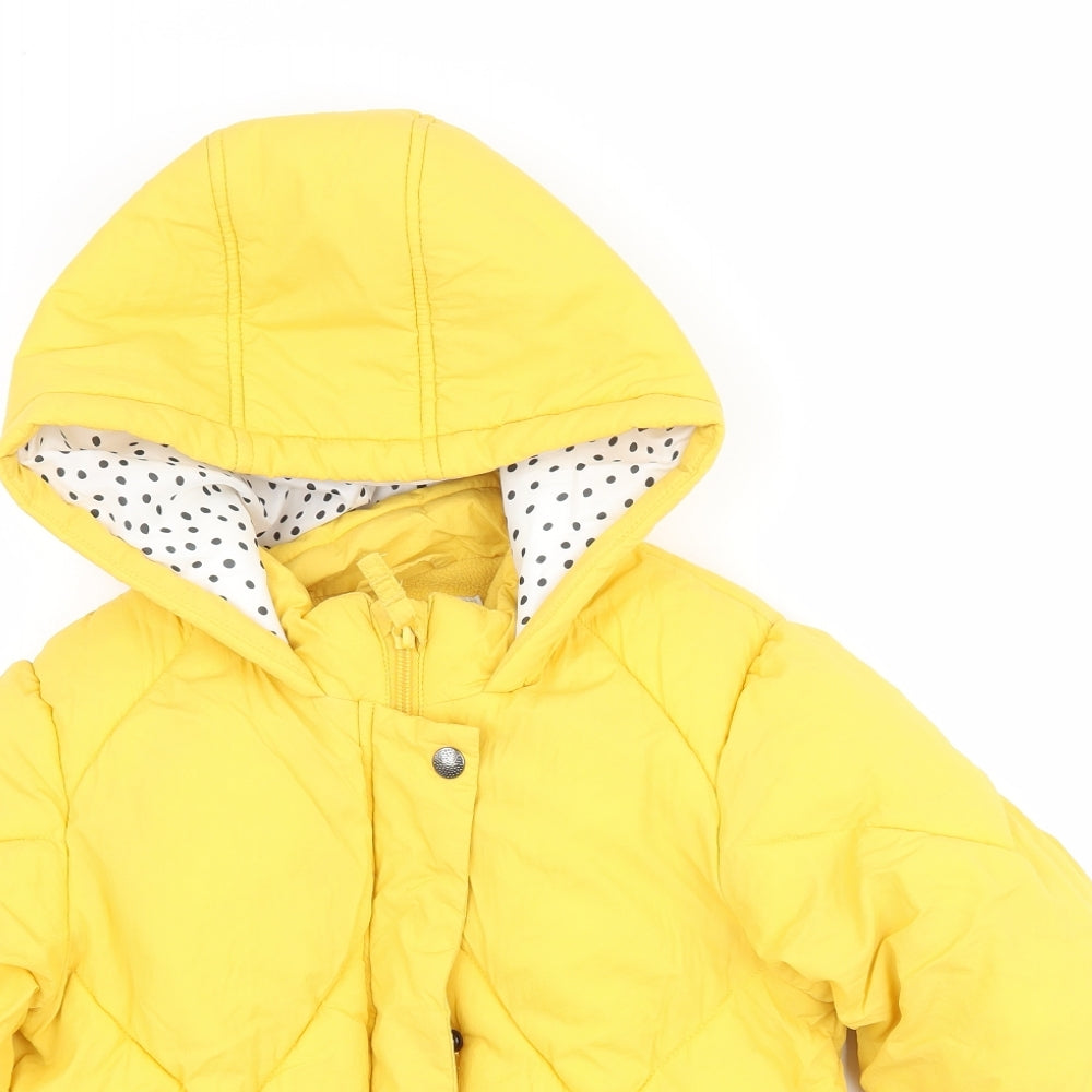 George Girls Yellow   Puffer Jacket Coat Size 6-7 Years