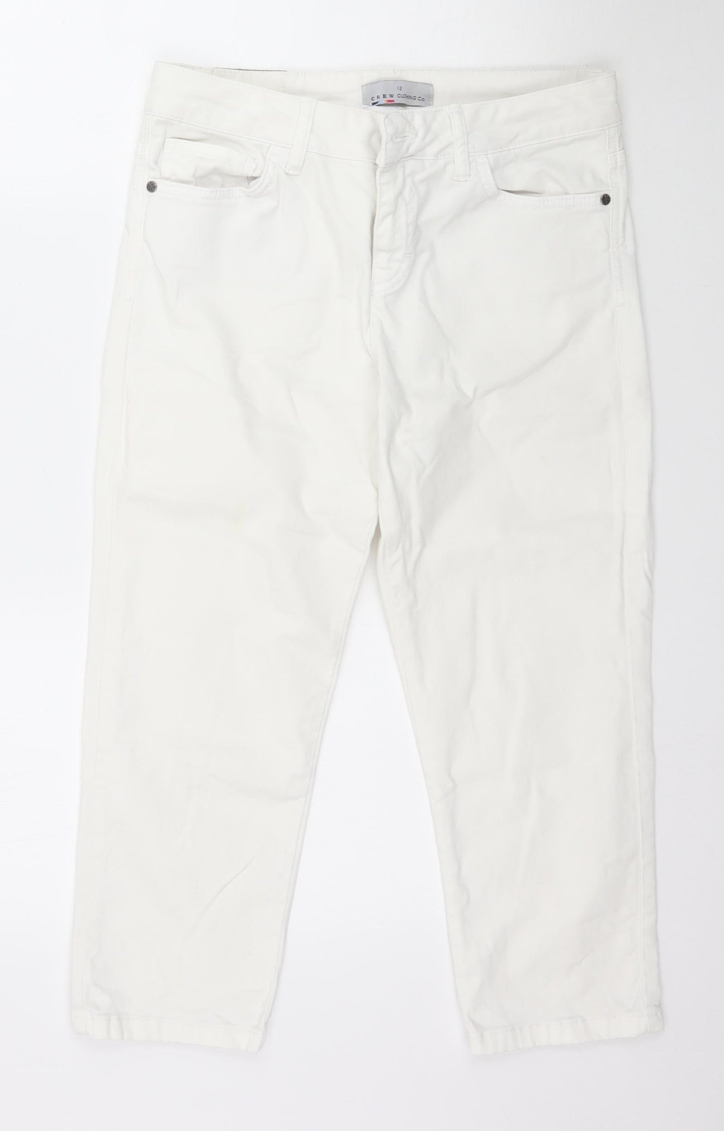 Crew Clothing Womens White  Denim Cropped Jeans Size 12 L23 in