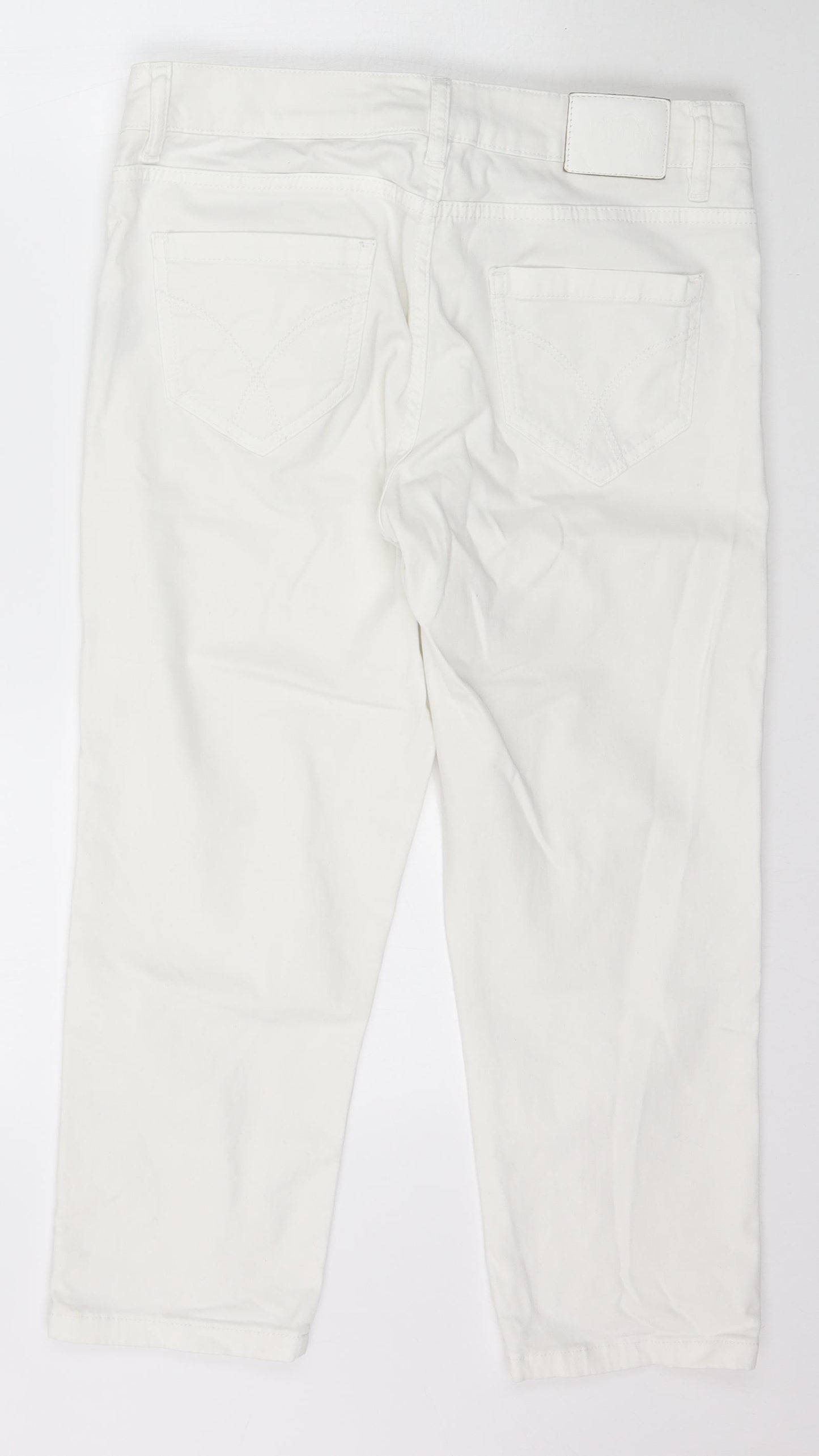 Crew Clothing Womens White  Denim Cropped Jeans Size 12 L23 in