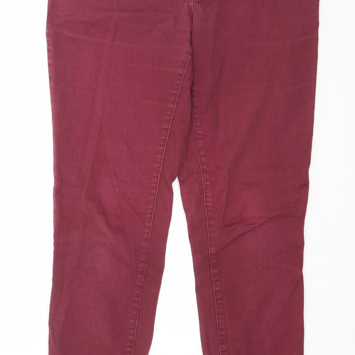 H&M Womens Red  Denim Skinny Jeans Size 10 L30 in