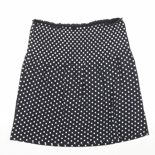 Evie Womens Black Polka Dot  A-Line Skirt Size 10