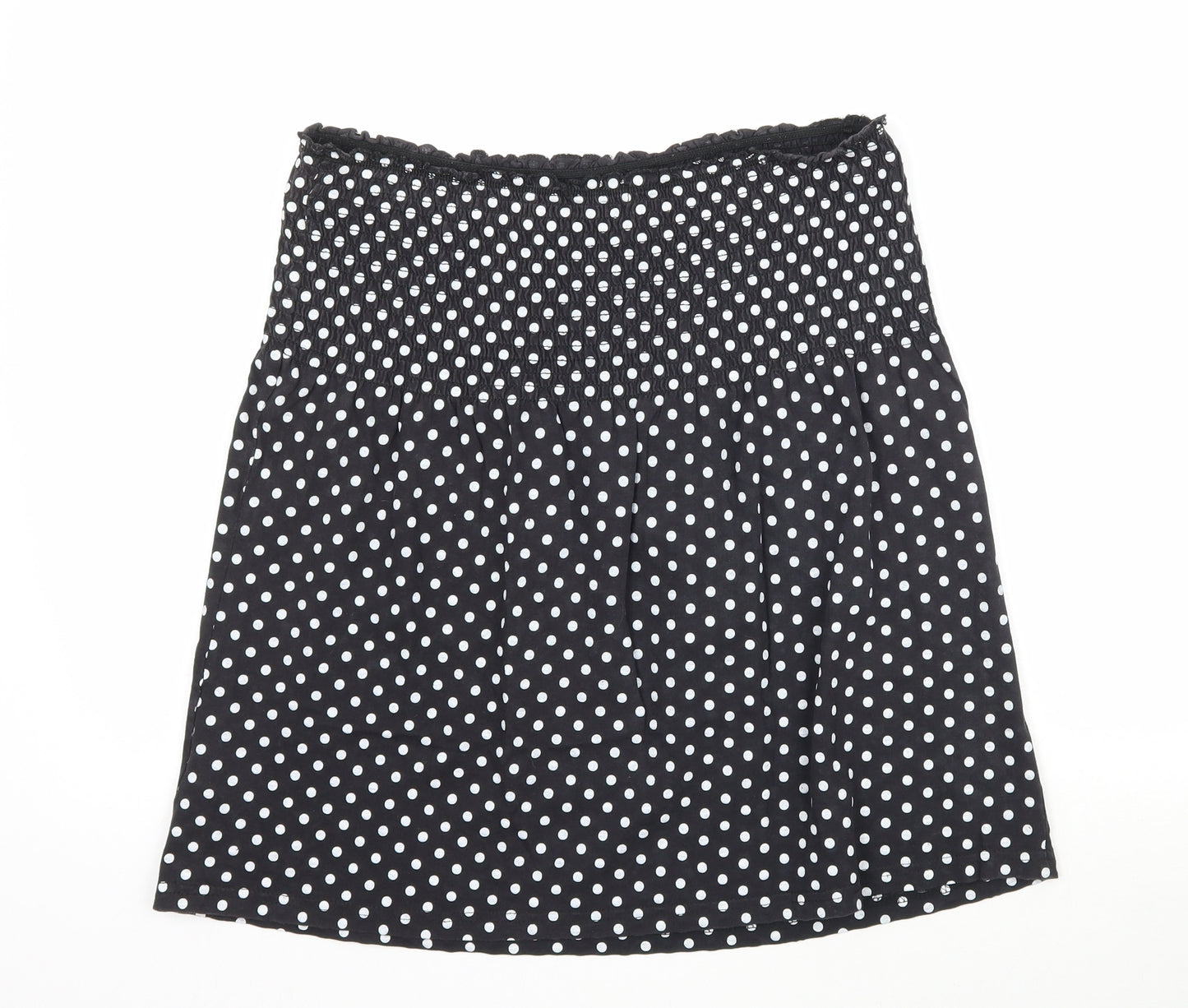 Evie Womens Black Polka Dot  A-Line Skirt Size 10