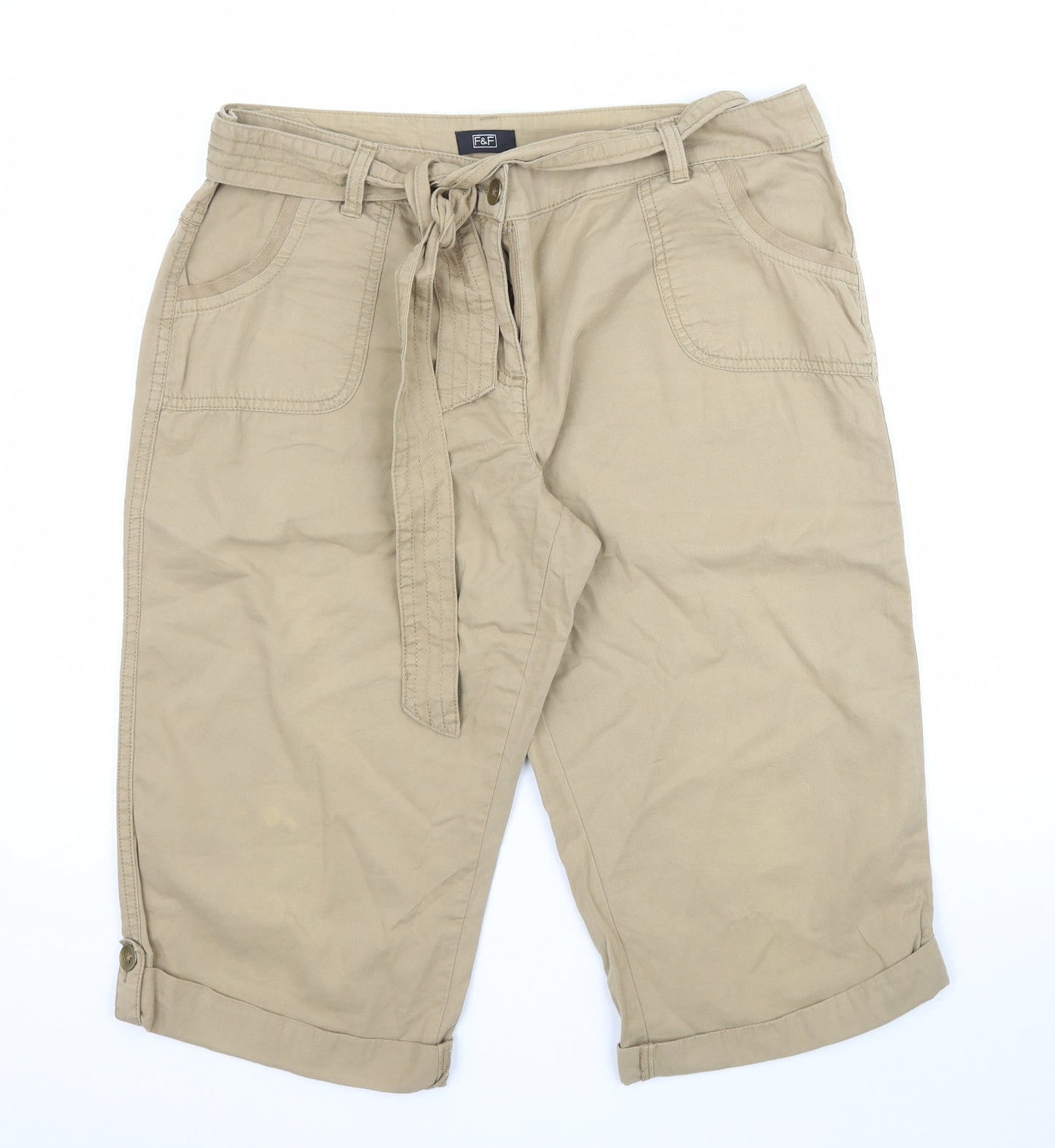 F&F Womens Beige   Bermuda Shorts Size 12