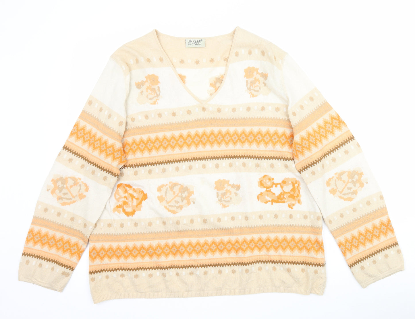 Basler Womens Multicoloured Fair Isle Knit Pullover Jumper Size 20