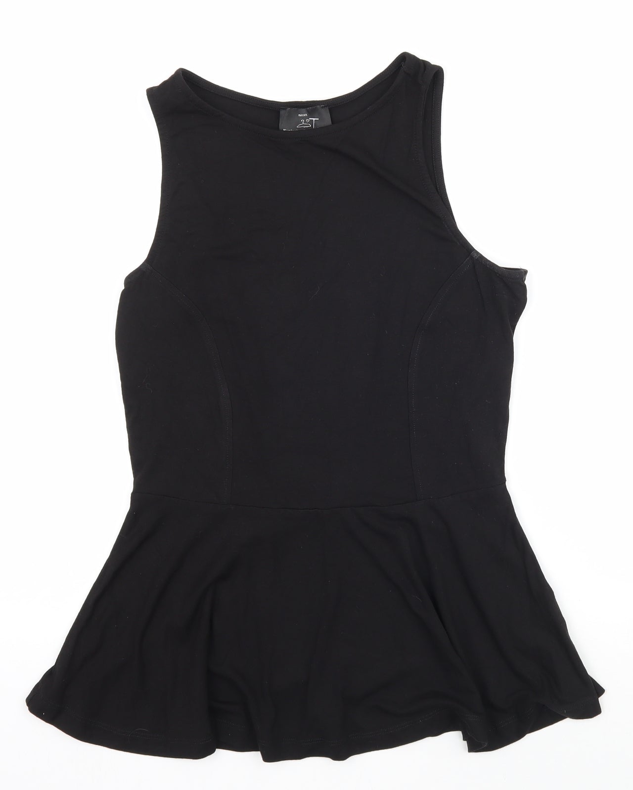NEXT Womens Black   Basic T-Shirt Size 10  - Peplum