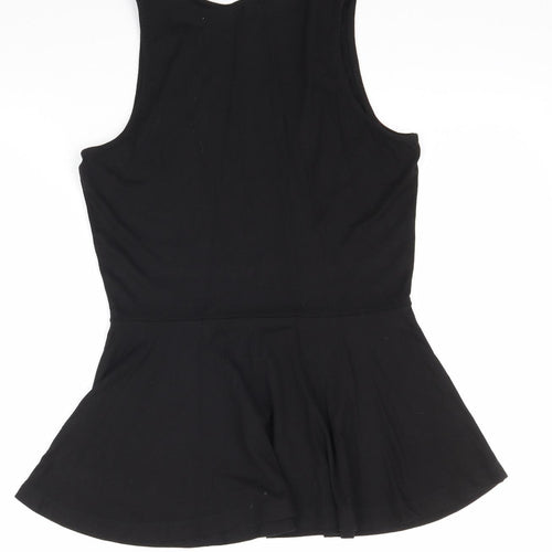 NEXT Womens Black   Basic T-Shirt Size 10  - Peplum