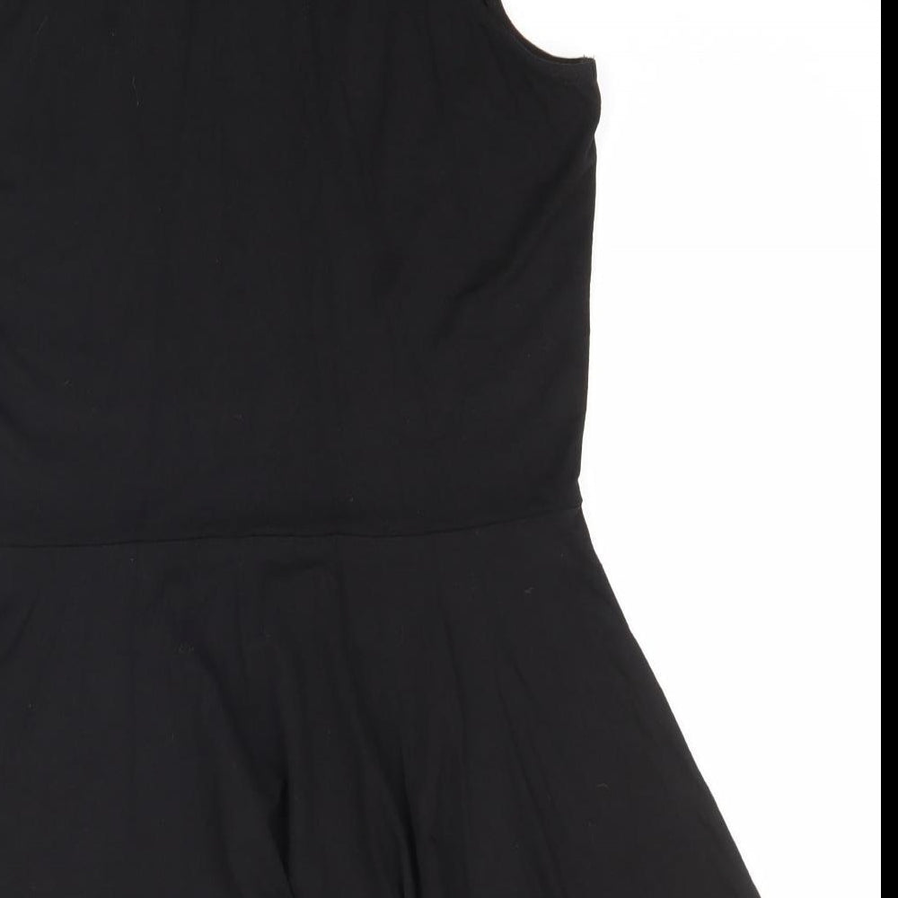 NEXT Womens Black   Basic T-Shirt Size 10  - Peplum
